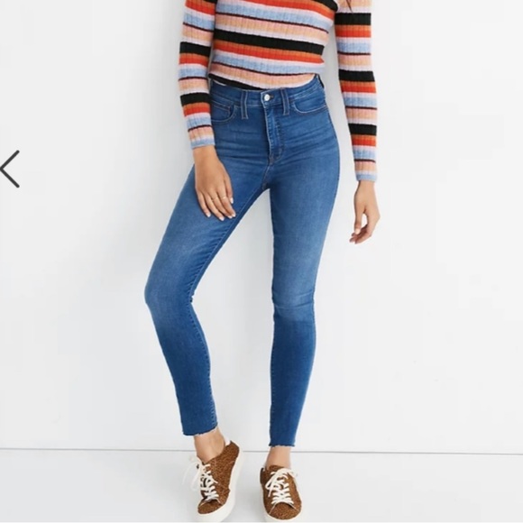 Madewell Denim - Madewell 10" High-Rise Skinny Blue jeans Raw Hem